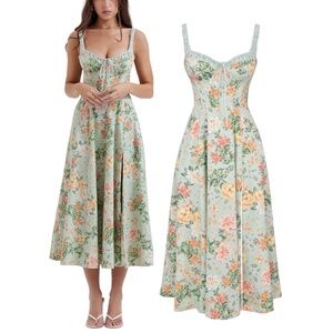 House of CB | Dresses | House Of Cb Sabrina Corset Fit Flare Floralprint Midi Dress Light Jade | Poshmark House of CB | Dresses | House Of Cb Sabrina Corset Fit Flare Floralprint Midi Dress Light Jade | Poshmark